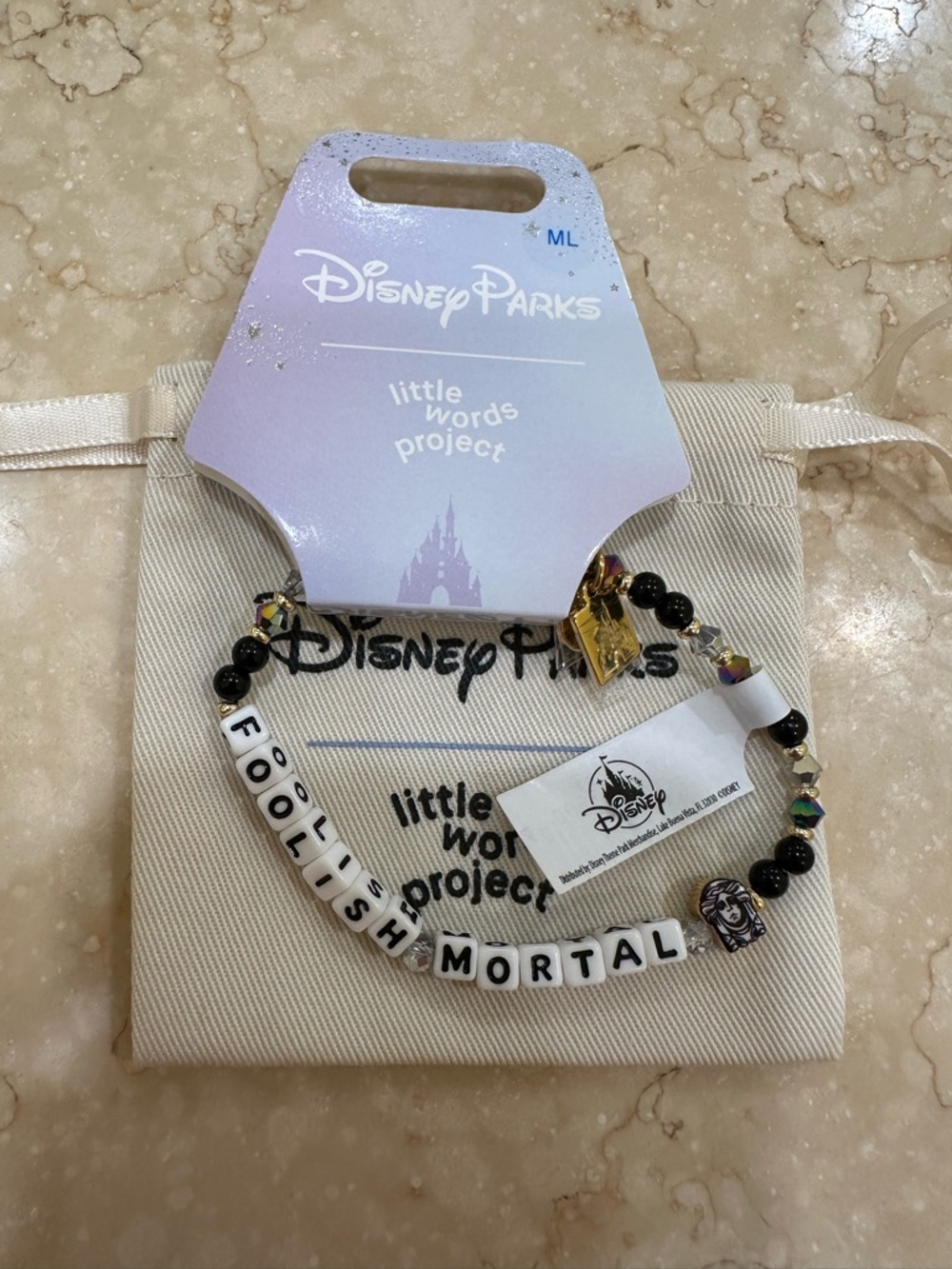 Disney Parks x Little Words Project ‘FOOLISH MORTAL' Bracelet